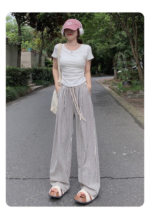 Summer Casual Stripe Loose Trousers